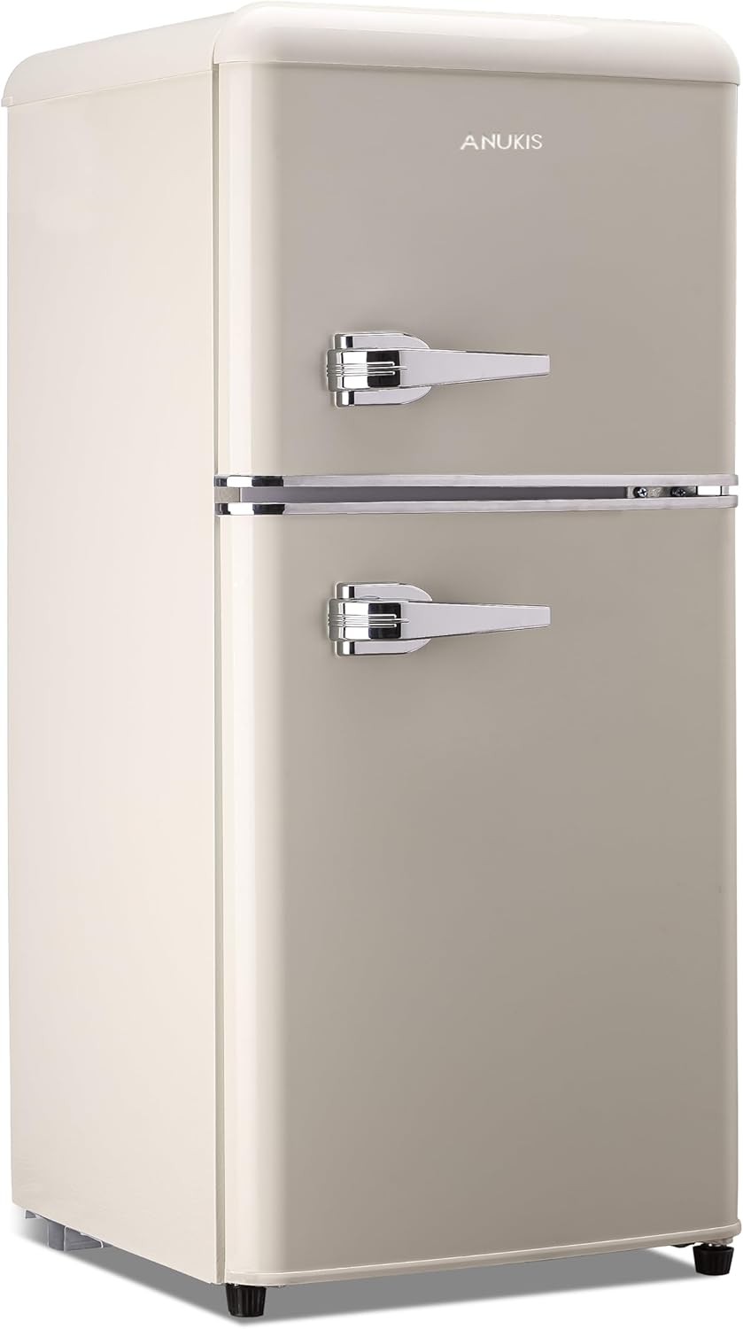 Anukis 3.2 Cu Ft Retro Mini Fridge — Cream